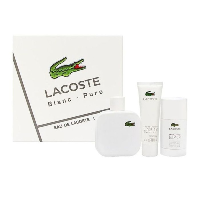 Eau De Lacoste Blanc 3 Pc Gift Set by Lacoste for Men