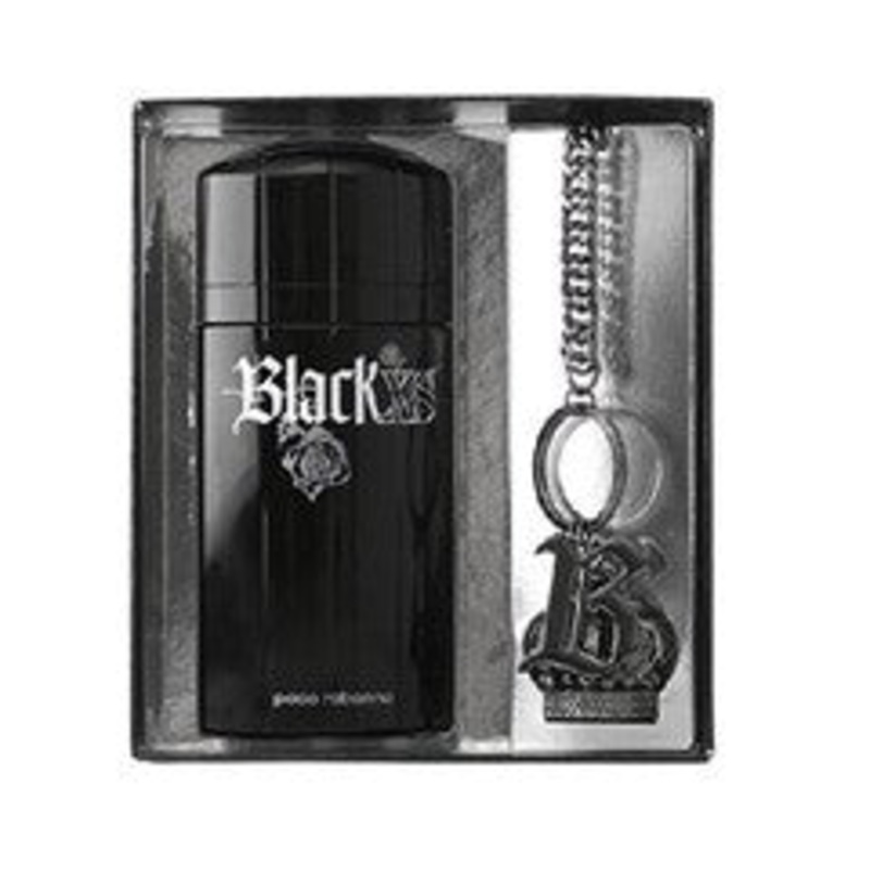 Black XS Gift Set by Paco Rabanne 2 Piece Gift Set: 1.7 oz Eau de Toiltte Spray + Necklace with Pendant for Men