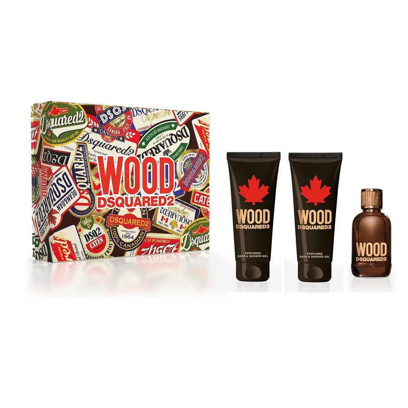 DSquared2 Wood Gift Set - 50ML EDT Spray + 50ML After Shave Balm + 50ML Shower Gel - (Men)