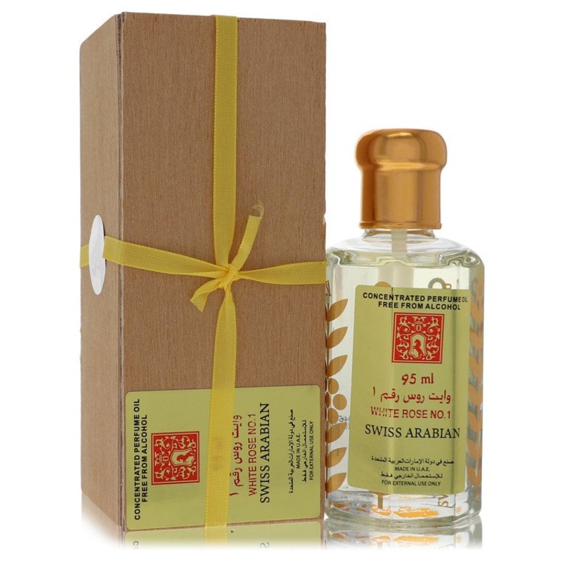 White Rose No 1 by Swiss Arabian Concentrated Perfume Oil Free From Alcohol (Unisex) 3.21 oz for Women - Premium Designer Fragrance
