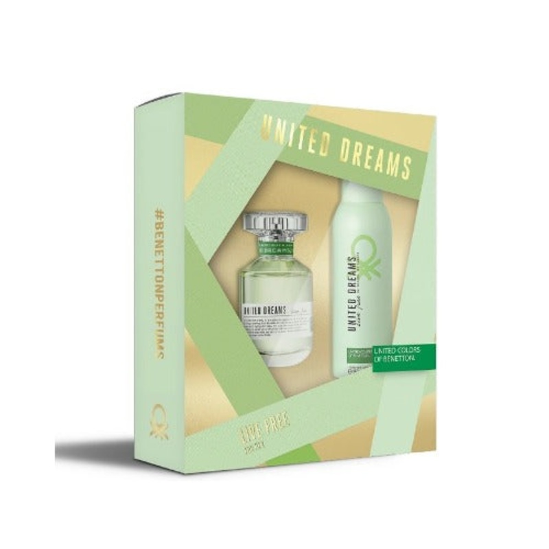 United Colors of Benetton United Dreams Live Free Eau De Toilette For Her Gift set