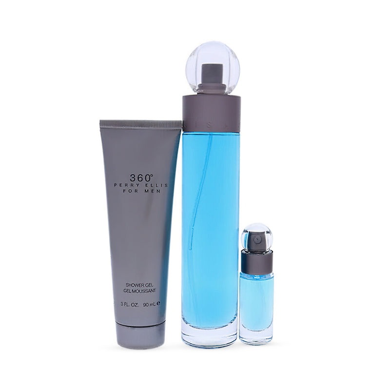 360 Men 3 Piece Gift Set 3.4 oz EDT + 3.0 oz Shower Gel + 0.25 oz EDT