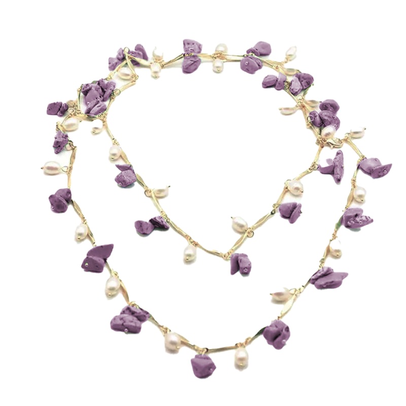 Chokore Amethyst Pearl Long Necklace