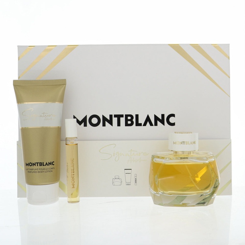 Mont Blanc Signature Absolue By Mont Blanc Perfume 3 Piece Gift Set - 3.0 Oz Edp Spray, 0.25 Oz Edp Spray, 3.3 Oz Body Lotion For Women - Gift Set