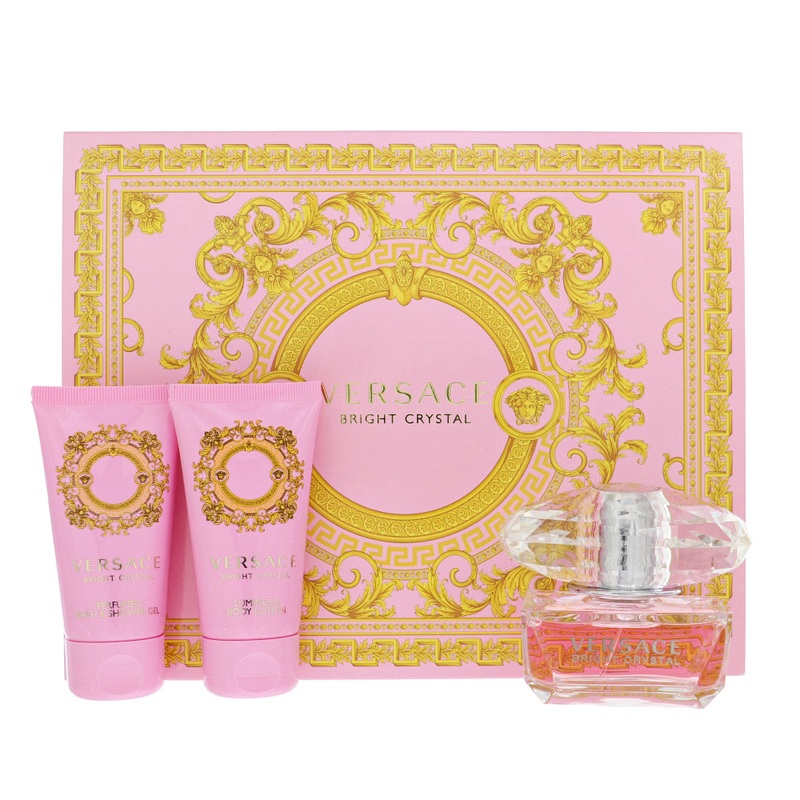 Versace Bright Crystal By Versace 3 Piece Gift Set - 1.7 Oz Eau De Toilette Spray, 1.7 Oz Bath & Shower Gel, 1.7 Oz Body Lotion For Women In Gift Set