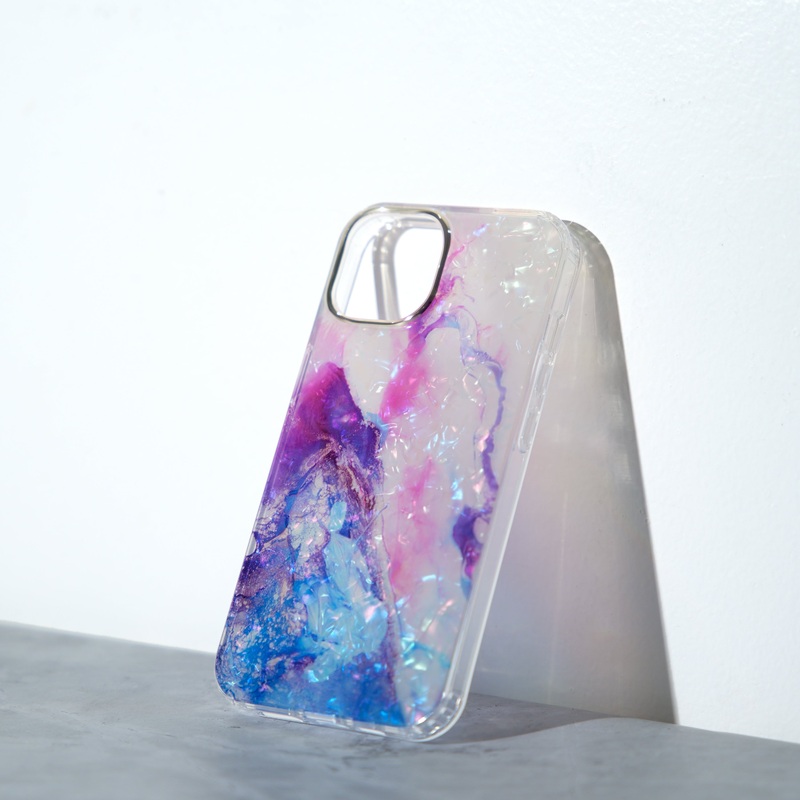 Chokore Watercolor Glitter Shell Mobile Cover IPHONE 13 SteelBlue