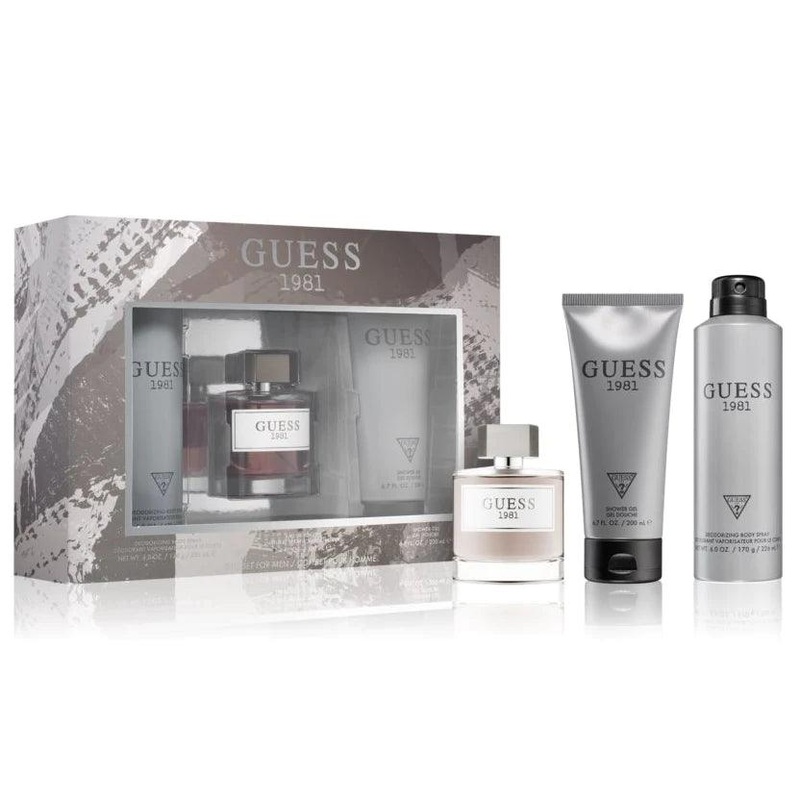 Guess 1981 EDT for Men Gift Set (3PC) 100mL + 200mL Shower Gel + 236mL Spray