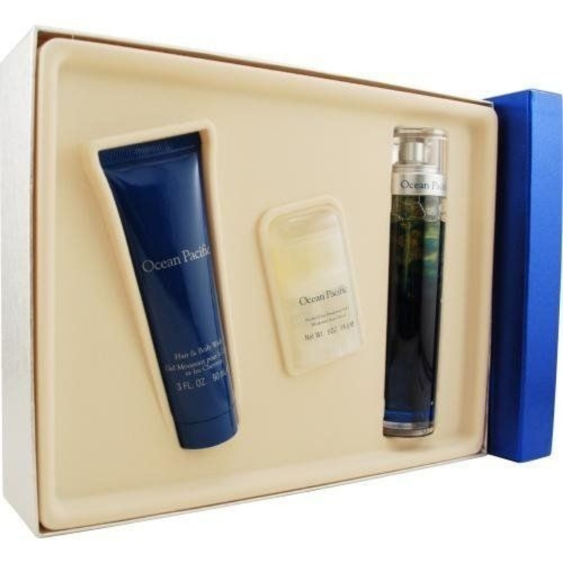 Ocean Pacific Perfume Gift Set by Ocean Pacific 3 Piece Gift Set: 2.5 Oz Eau De Cologne Spray + 3 Oz Hair And Body Wash + 0.5 Oz Deodorant Stick. For Men