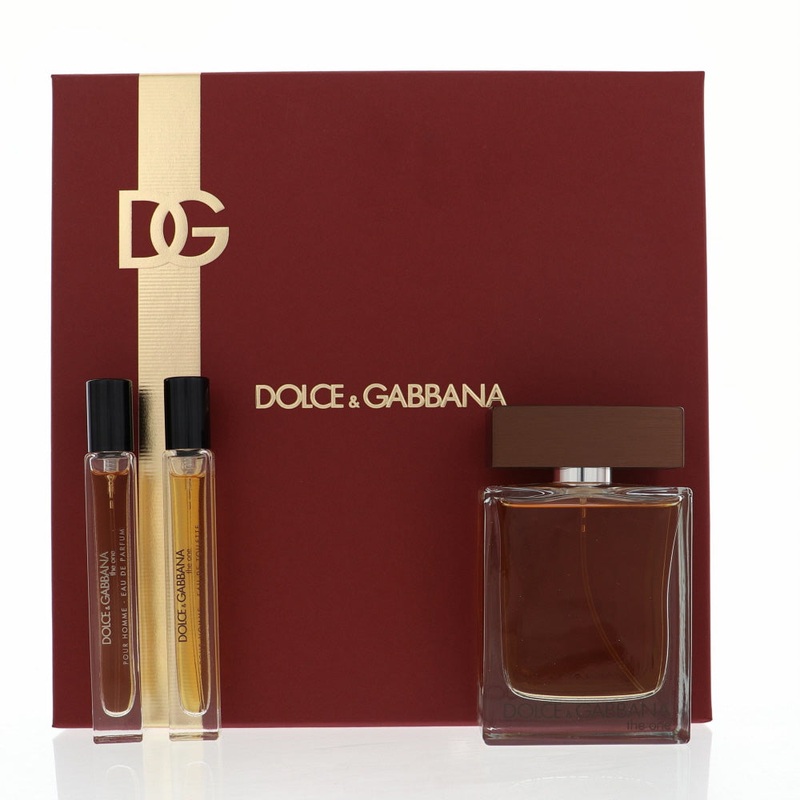 D & G The One By Dolce & Gabbana Cologne 3 Piece Gift Set - 3.3 Oz Edt Spray, 0.33 Oz Edp Spray, 0.33 Oz Edt Spray For Men - Gift Set