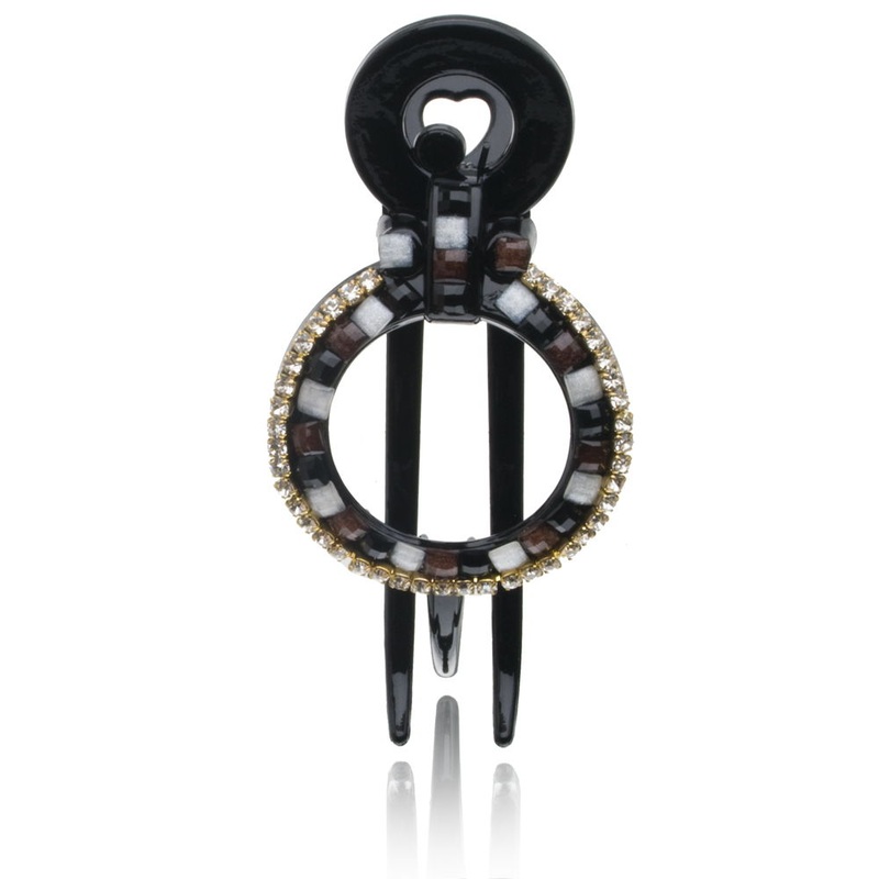 JLN Design Crystal Clip - Round Model No. CRAC004 (Black)