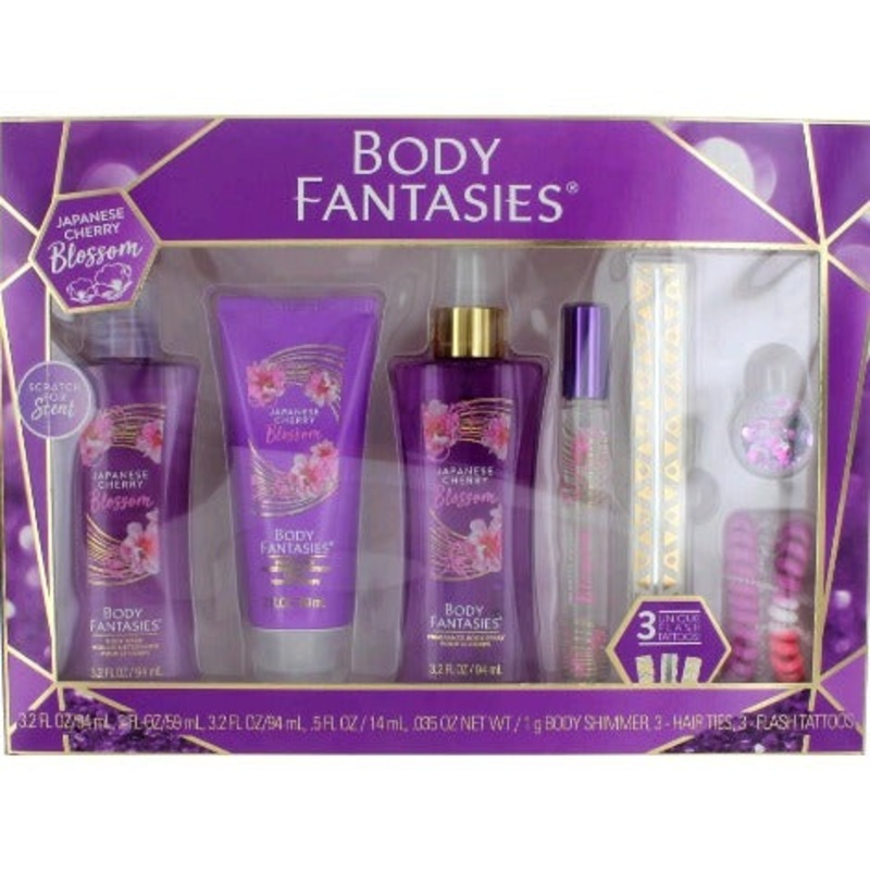 Body Fantasies Japanese Cherry Blossom 7 Piece Gift Set 7 Piece Gift Set With 0.5 Oz EDT