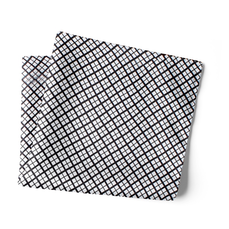 Chokore Black & White Pocket Square - Plaids line 13.513.5