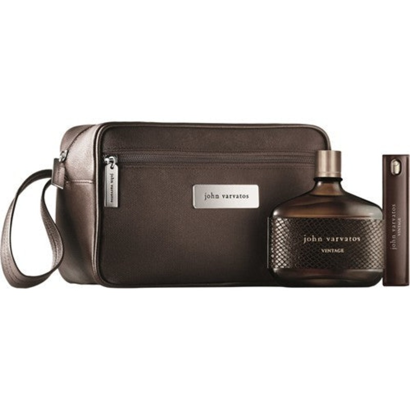 Vintage Gift Set by John Varvatos 4 Piece Gift Set: 4.2 Oz Eau De Toilette Spray + 0.57 Oz Edt Travel Spray + 0.05 Oz Edt Vial + Travel Dopp Kit. For Men