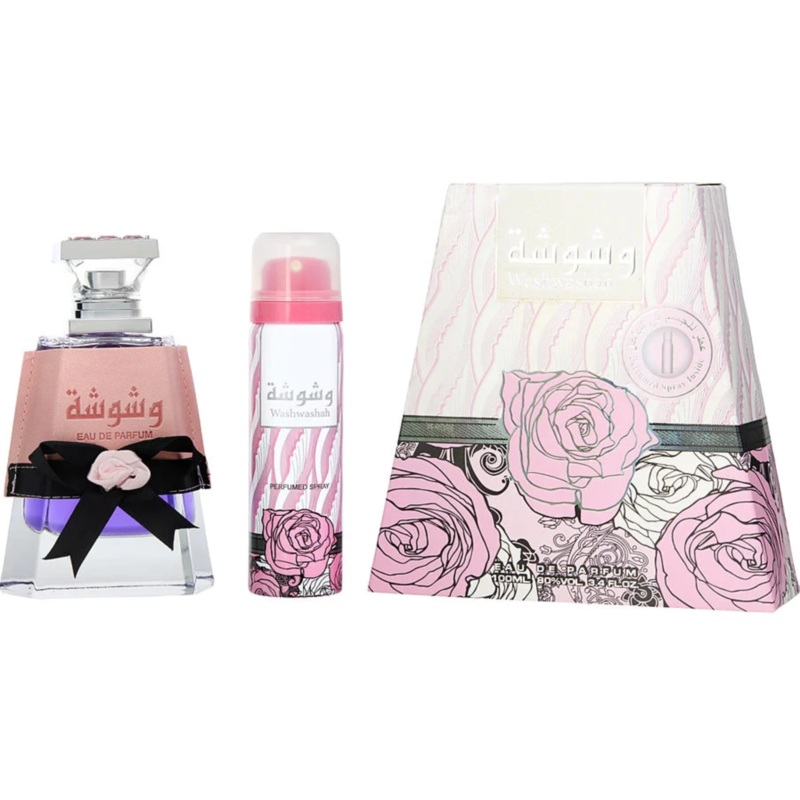 Lattafa Washwashah 2PCS Gift Set - 100ML EDP Spray + 50ML Perfumed Spray (Women)