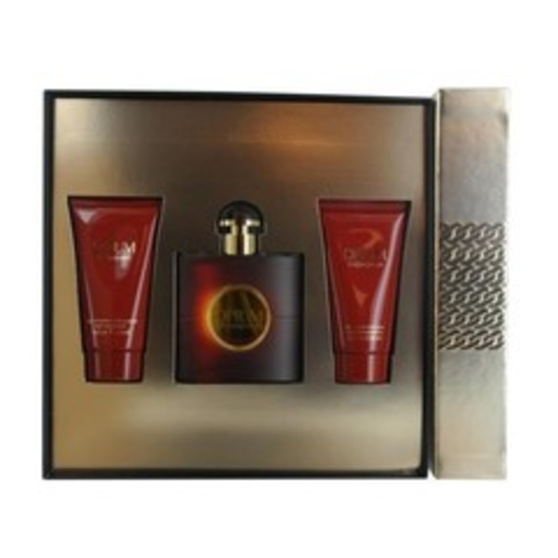 Opium Gift Set by Yves Saint Laurent 3 Piece Gift Set: 1.6 oz Eau de Toilette Spray + 2.5 oz Shower Gel + 2.5 oz Body Lotion for Women