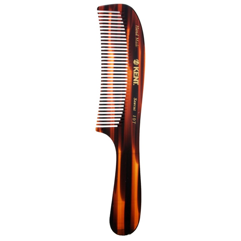 Kent The Handmade Comb - 205 mm Large Handle Rake Comb for Wet Hair Sawcut 10T