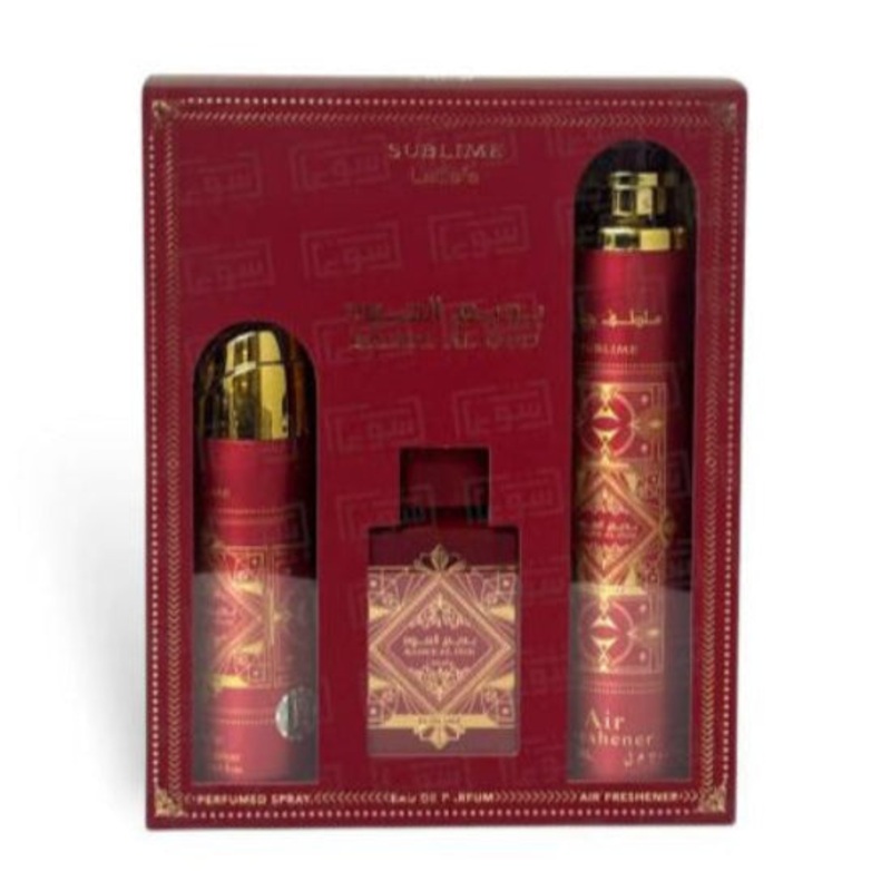 Lattafa Badee Al Oud Sublime 3 Piece Gift Set 3 Piece Gift Set With 3.4 Oz EDP