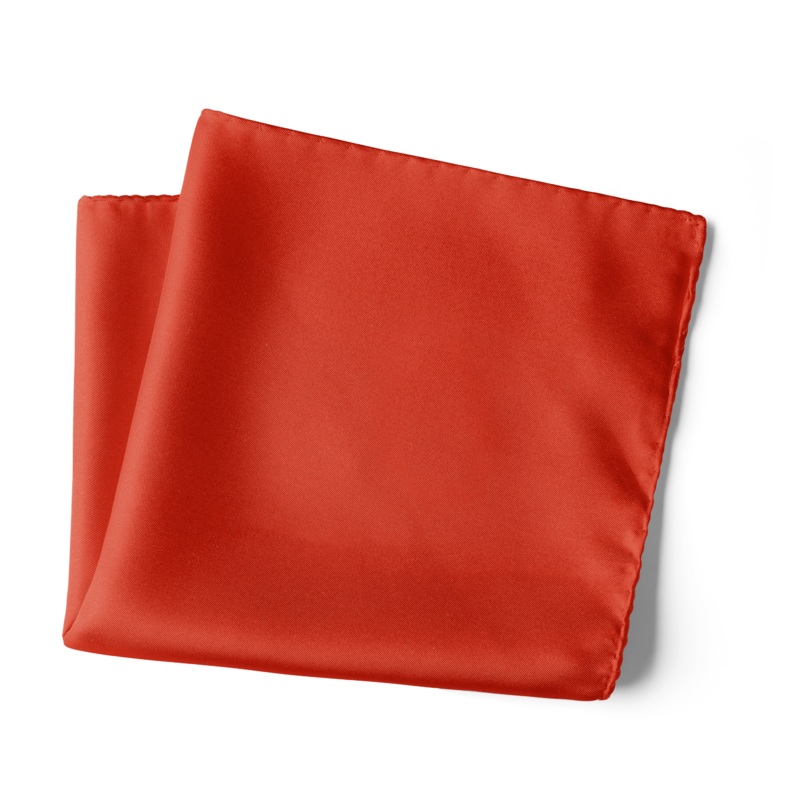 Chokore Terracotta Colour Pure Silk Pocket Square, from the Solids Line 13.513.5