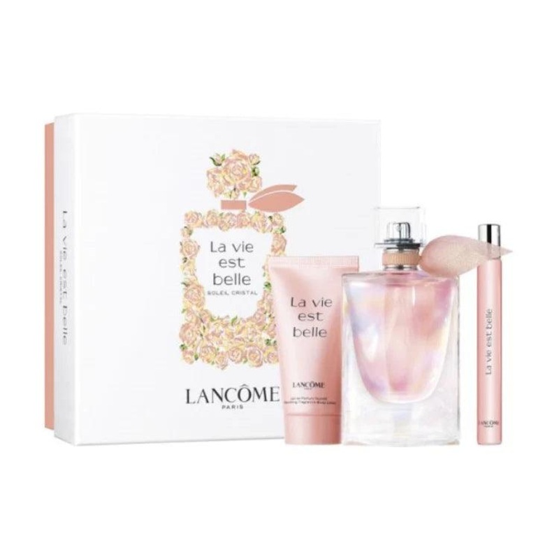 La Vie Est Belle Soleil Cristal EDP Gift Set (3PC) 50mL + 50mL body lotion + 10mL mini
