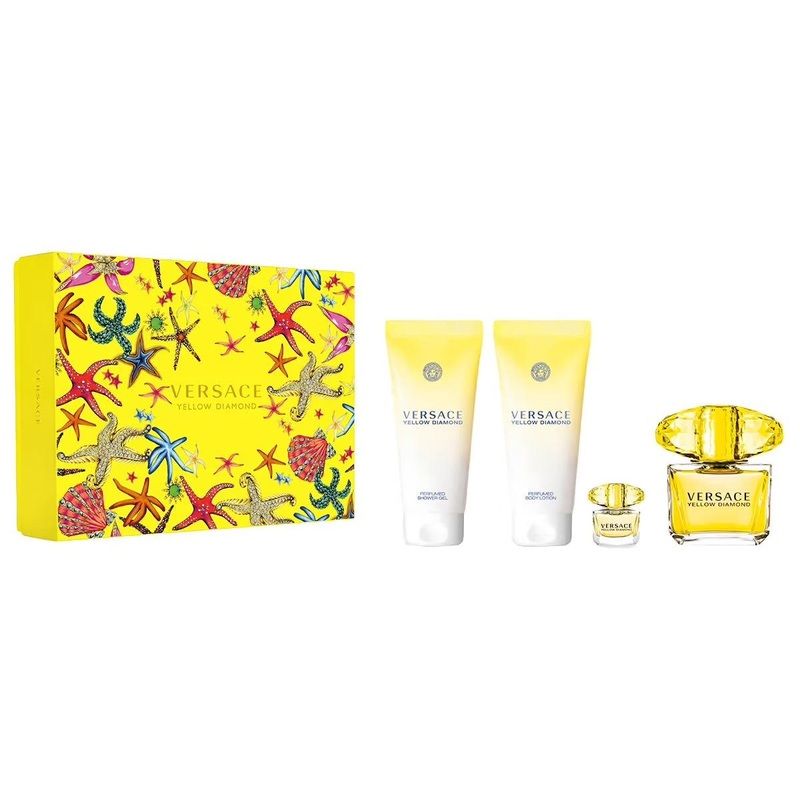 Yellow Diamond EDT Gift Set for Women (4PC) 100mL + 5mL + 100mL Body Lotion +Shower Gel 100mL
