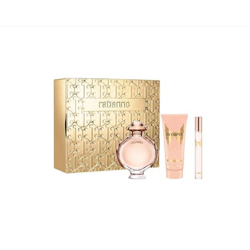 Paco Rabanne Olympea Eau de Parfum Women's Perfume Gift Set Spray (80ml) with Body Lotion & 10ml Mini