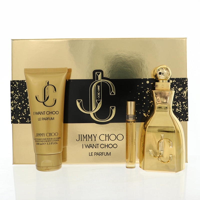Jimmy Choo I Want Choo Le Parfum By Jimmy Choo 3 Piece Gift Set - 3.3 Oz Parfum Spray, 0.25 Oz Parfum Spray, 3.3 Oz Perfumed Body Lotion For Women In Gift Set