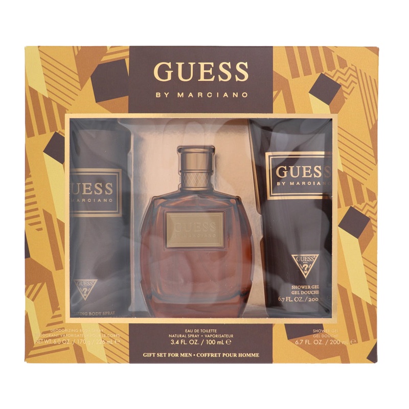 Guess Marciano By Guess Cologne 3 Piece Gift Set - 3.4 Oz Edt Spray, 6.7 Oz Shower Gel, 6.0 Oz Deodorizing Body Spray For Men - Gift Set