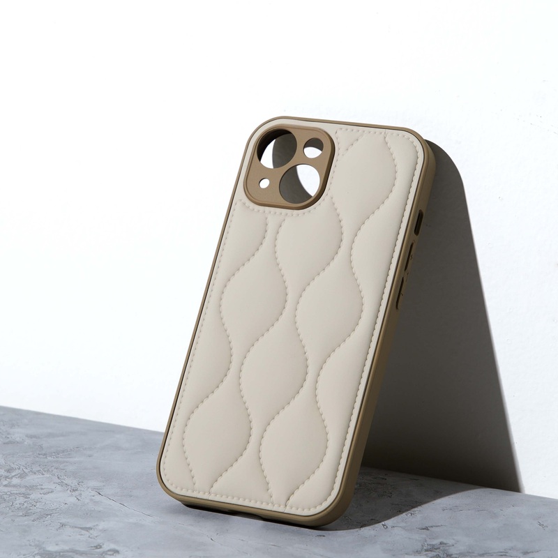 Chokore Patterned Leather Cover (Beige) for iPhone IPHONE 14